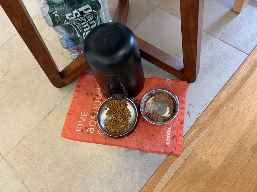 Bowls flat on slick kitchen tile